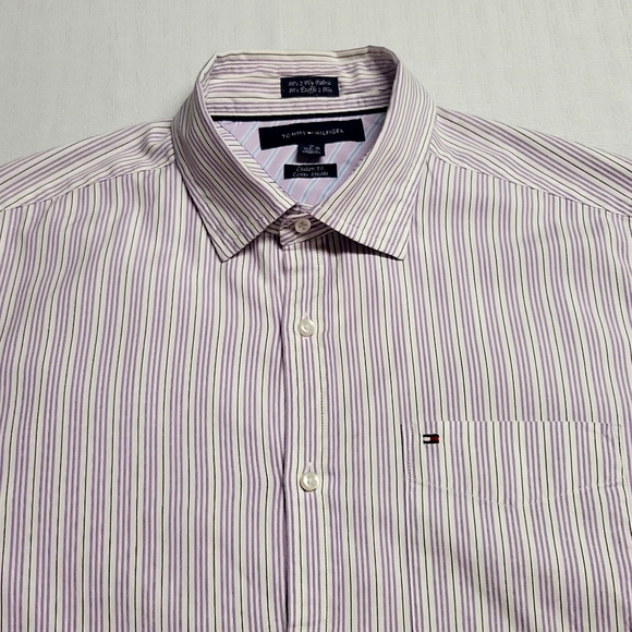 Tommy Hilfiger,  Mens sze Med,  Vintage,  Button Down,  Long Sleeves dress shirt - Picture 12 of 15